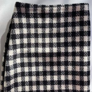 TALBOTS: Black-White Checkered Wool Pencil Skirt NWT